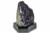 Deep Purple Amethyst Geode With Wood Base - Uruguay #275703-2